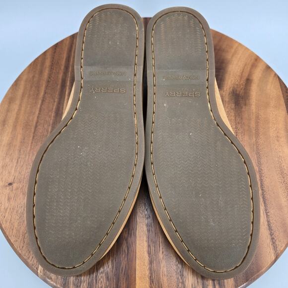 Sperry Top Sider Authentic Boat Shoes Men's 10 M Tan Sahara Leather 2-Eye Deck - Picture 8 of 8